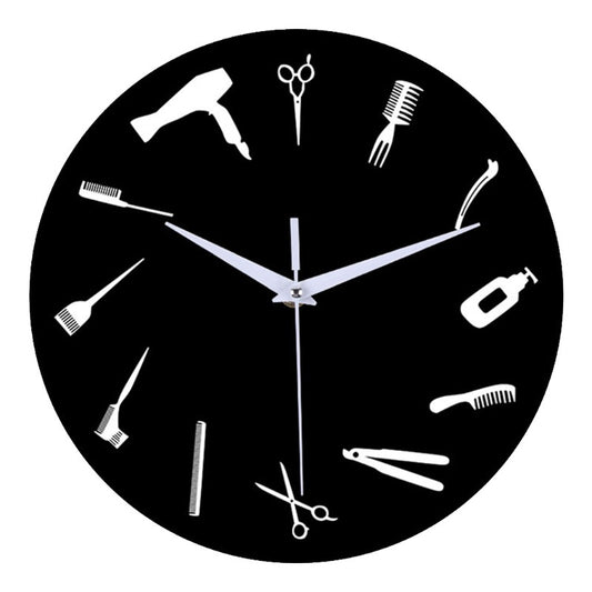 Wall Deco Silent Clock Gift for Hairdresser