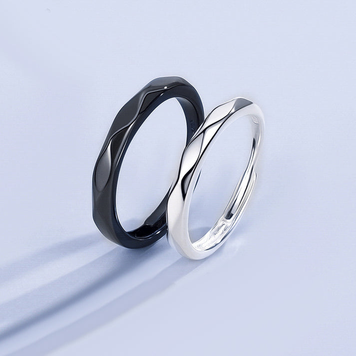 Matching Adjustable Size Promise Rings Set for Couples Birthday Gift ...