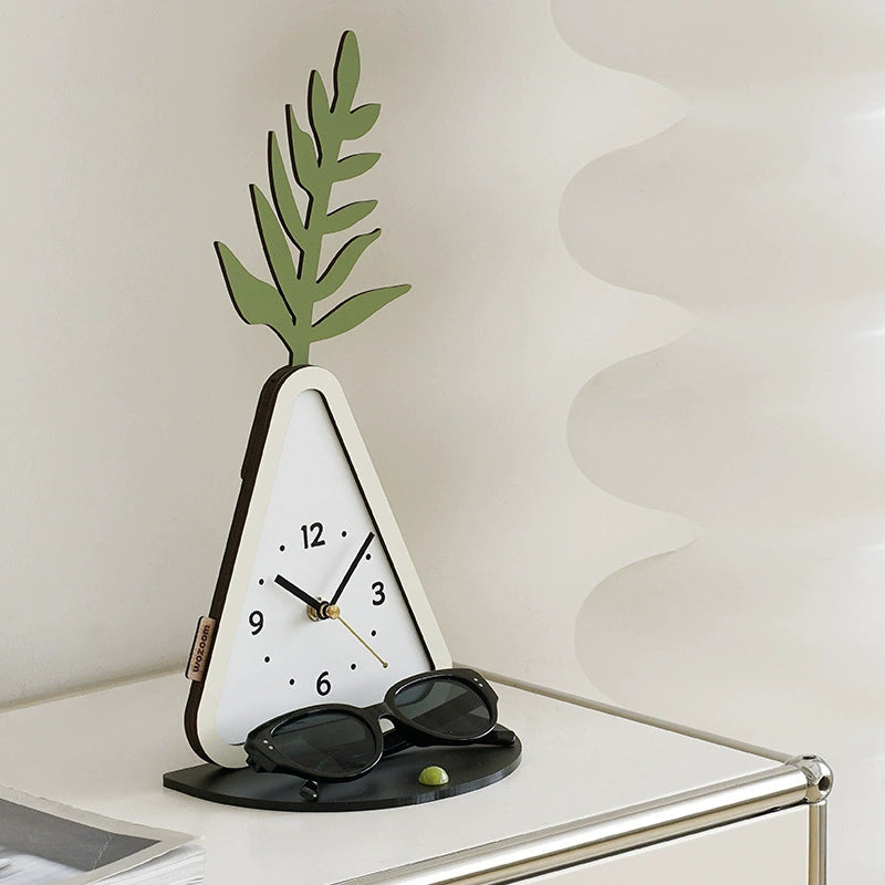 Nordic Silent Pedestal Clock with Integrated Tray