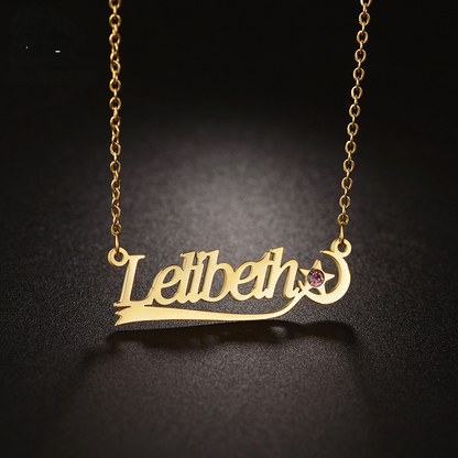Personal Name Birthstone Necklace