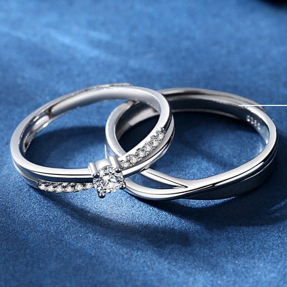 Matching Mobius Rings Set for Two - 18K Gold Plated Sterling Silver