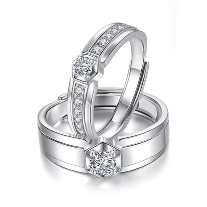 Custom Engagement Moissanite Diamond Rings Set