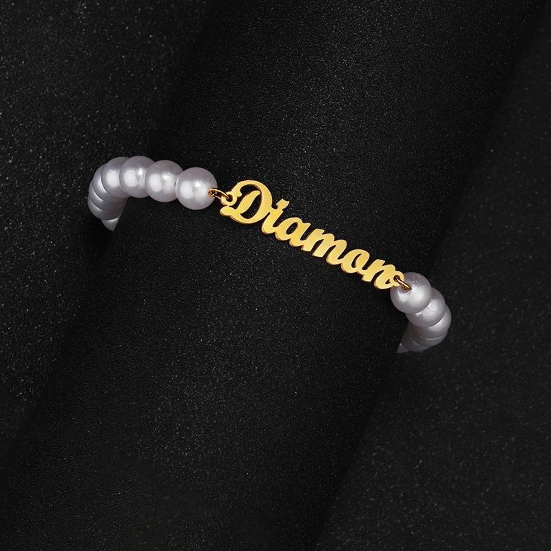 Pearls Bracelet with Custom Name