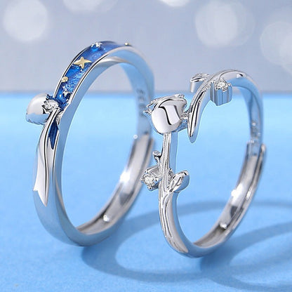 Distance Relationship Rings Set for Couples