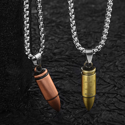 Vintage Bullet Necklace with Names Engraved