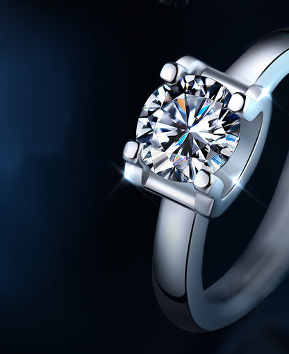 1 Carat Moissanite Solitaire Diamond Women Ring
