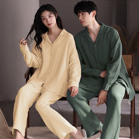 Couples Matching Pure Cotton Pajamas Set