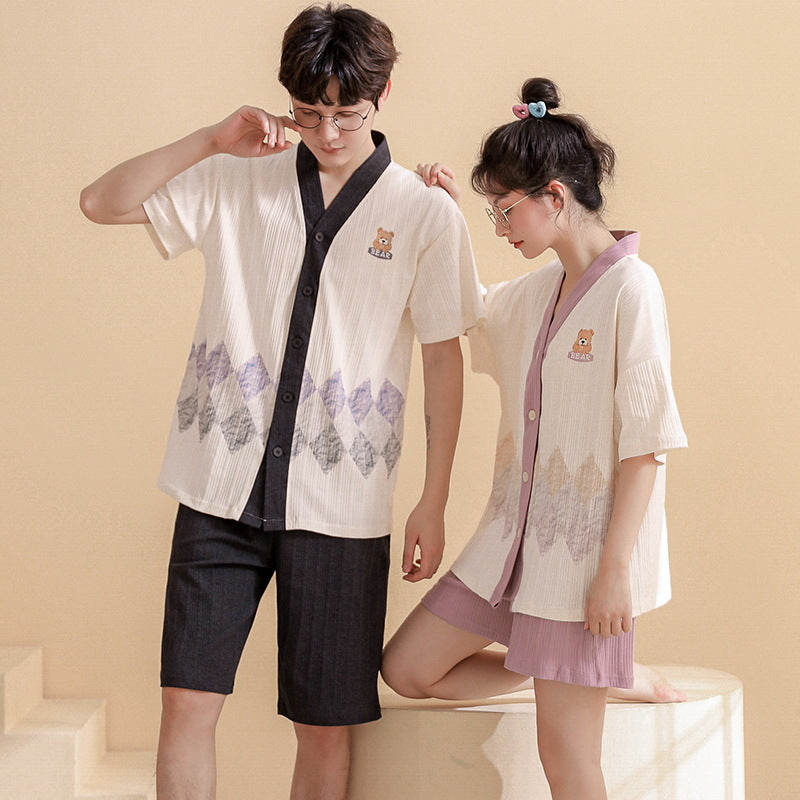 Matching Short Sleeves Sleepwear Set for Couples