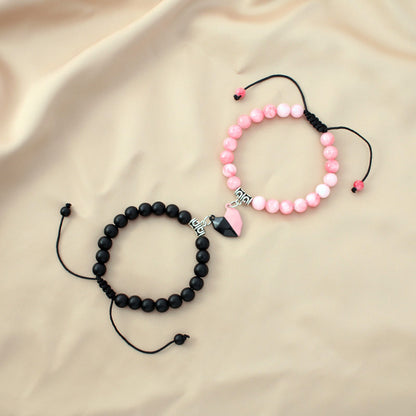 Magnetic Hearts Beads Couple Bracelets Set