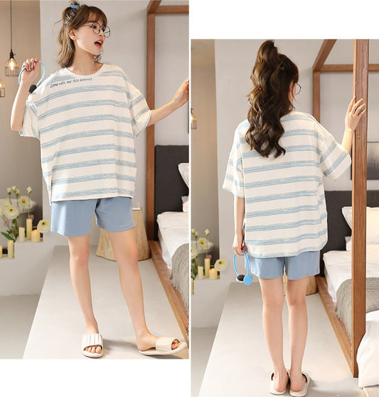 Matching Cute Summer Couples Pajamas Set 100% Cotton