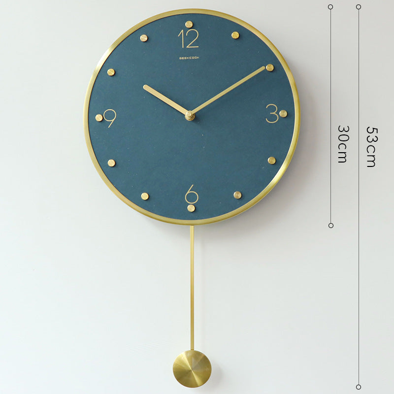 Natural Marble Pendulum Silent Wall Clock (12")