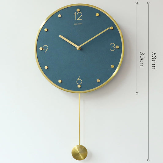 Natural Marble Pendulum Silent Wall Clock (12")