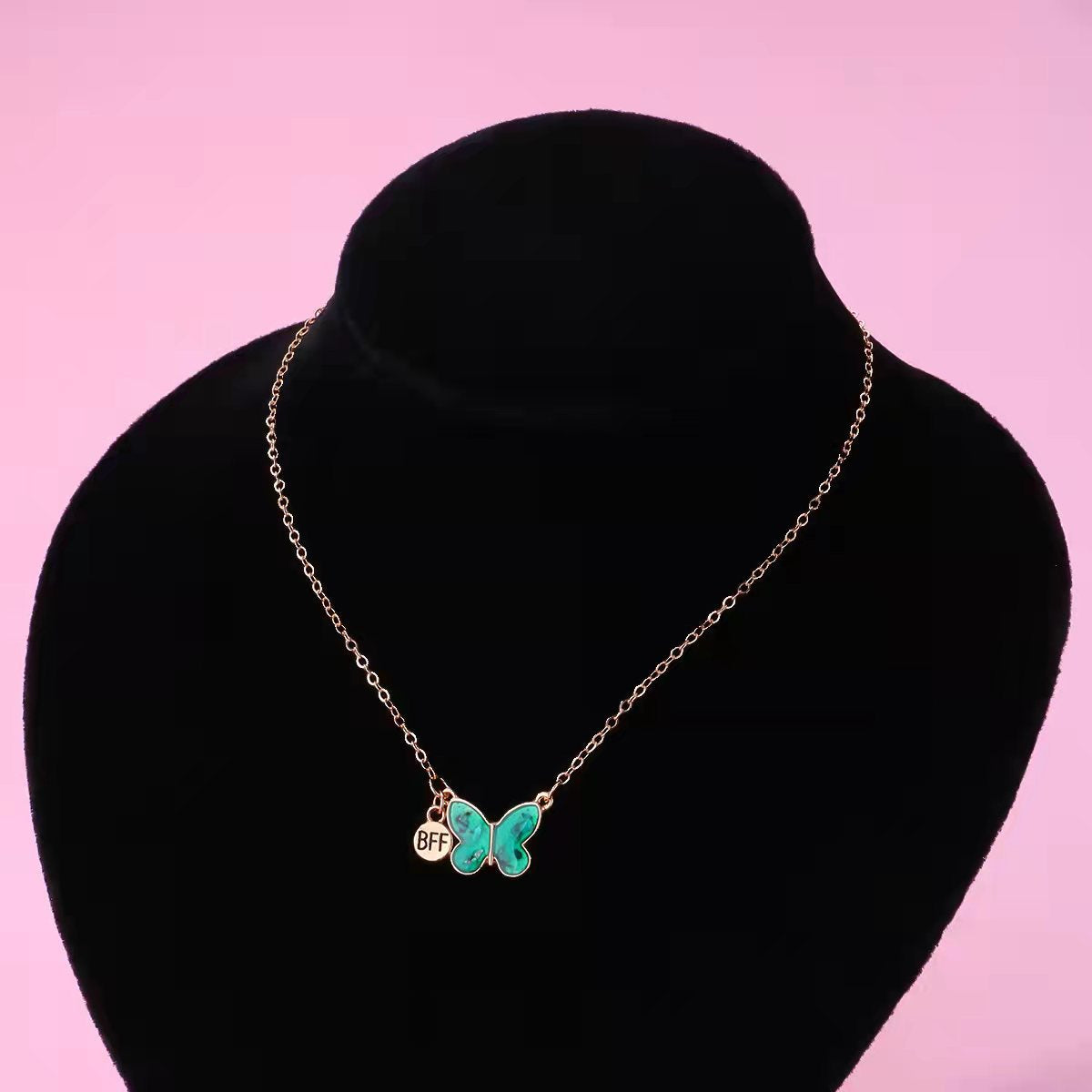 Cute Butterfly Bff Necklaces Set for 2