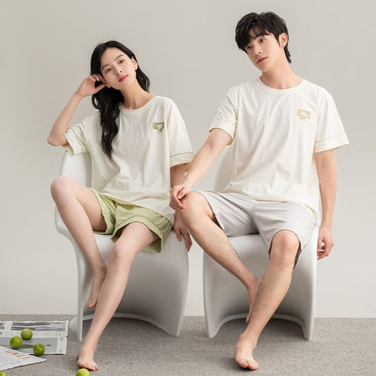 Matching Summer Couple Pajamas - Anti-bacterial 100% Cotton