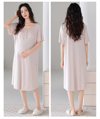 Padded Bra Long Shirt Maternity Sleepwear