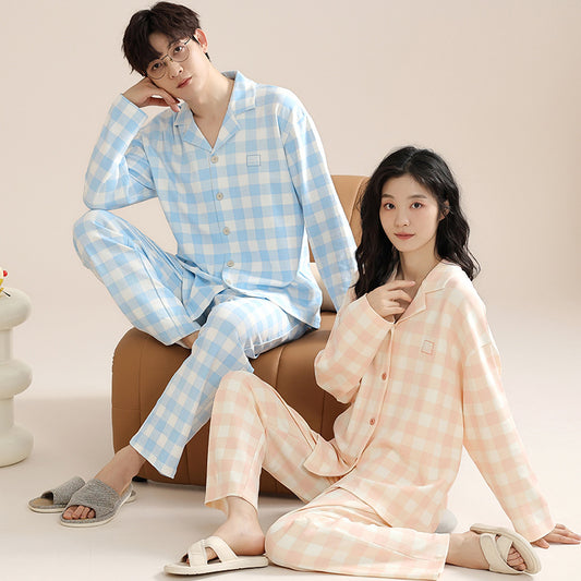 Pure Cotton Checkered Matching Pajamas Set