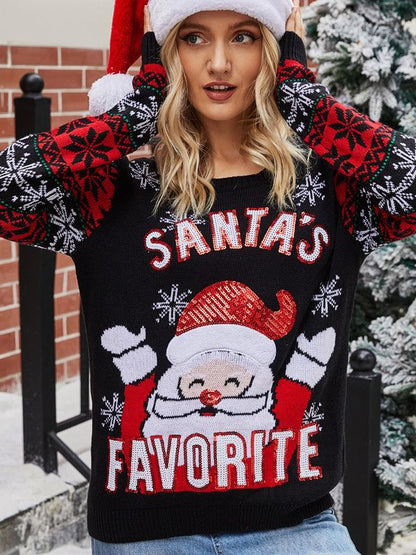 Santa Ladies Christmas Jumper Holiday Sweater