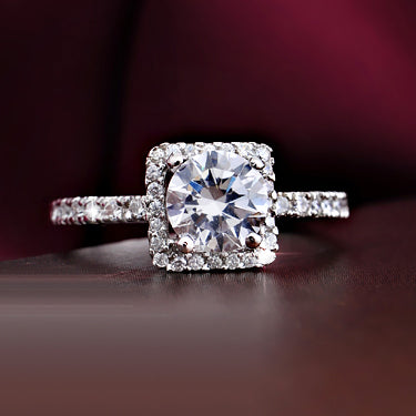 Custom 1.75 Carat Halo Diamond Engagement Ring for Her