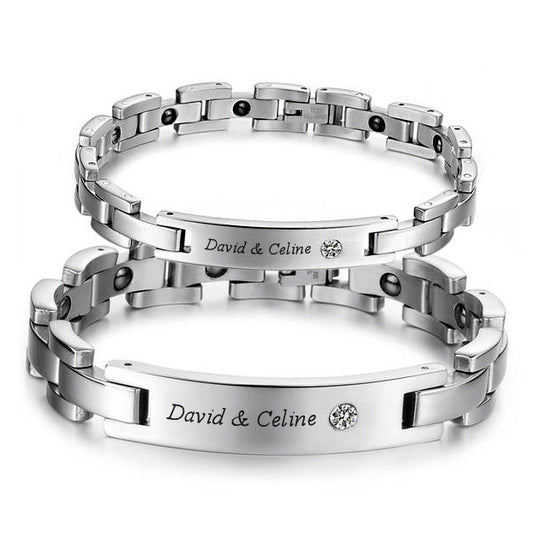 Personalized Custom Couple Promise Bracelets Set for 2