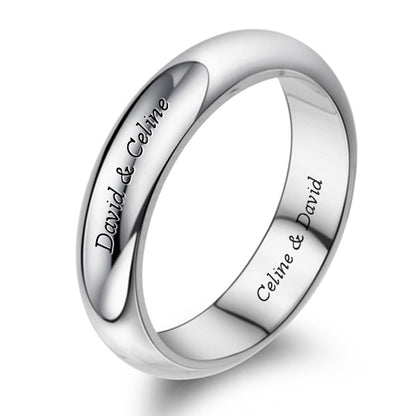 Engraved Promise Ring for Men Sterling Silver 5mm