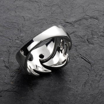 Unique Sterling Silver Wedding Ring for Him with Custom Engraving