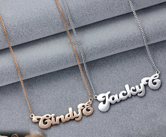 Cute My Name Silver Pendant Necklace Birthday Gift