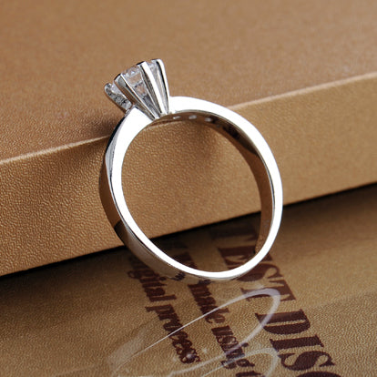 Custom Engraved 0.6Ct Diamond Promise Ring for Her