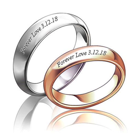 Gold Plated Custom Promise Rings Set for Him and Her