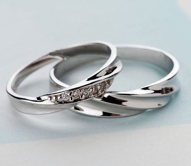 Custom Men and Women Promise Rings Set Sterling Silver