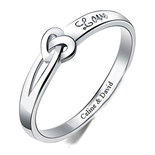 Custom Engraved Promise Ring for Her Sterling Silver 4mm