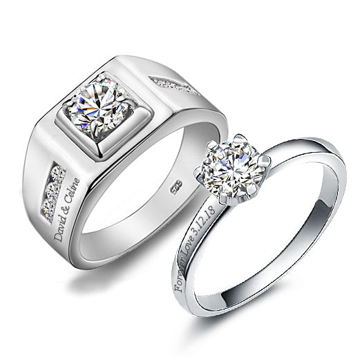 0.65 Carat Diamond Matching Marriage Wedding Bands Set for 2