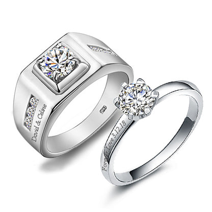 0.65 Carat Diamond Matching Marriage Wedding Bands Set for 2