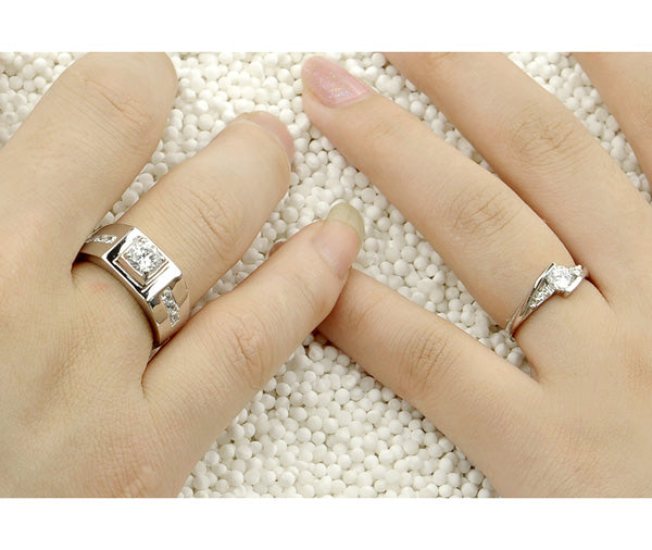 1.3 Carat Diamond Personalized Wedding Bands Set for two