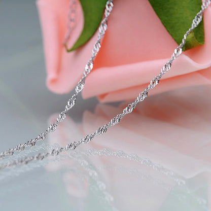 Curled Sterling Silver Women Chain Gift for Girlfriend