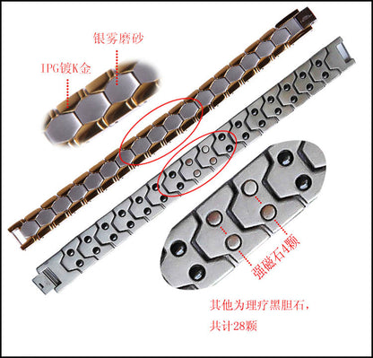 Custom Name Engraved Magnetic Bracelet for Men 21.5 cm