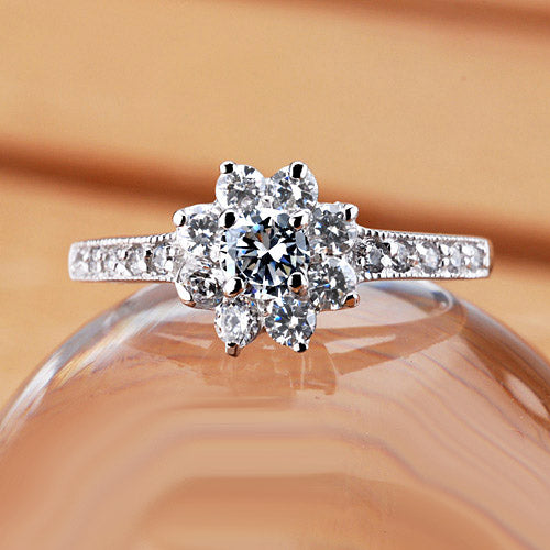 Celebrity 0.5 Carat Diamond Engravable Bridal Wedding Ring