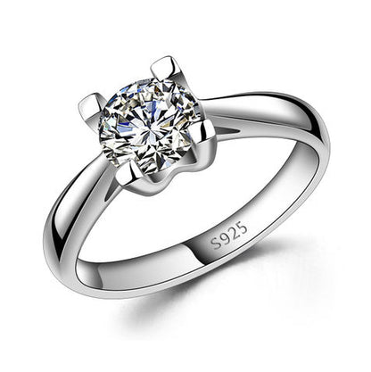 Christmas Gift for Her Engravable Zirconium Sterling Silver Ring