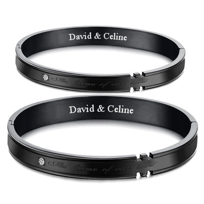 Custom Engraved Long Distance Relationship Bracelets Set