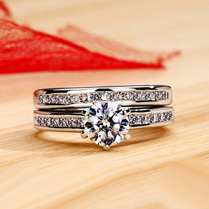 Popular Designer 0.8 Carat Diamond Engraved Wedding Ring for Her