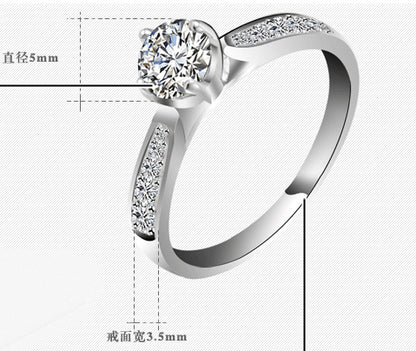 Cubic Zirconia Wedding Ring for Women Custom Engraved