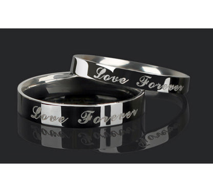 Engraved Love Forever Promise Rings for Him and her