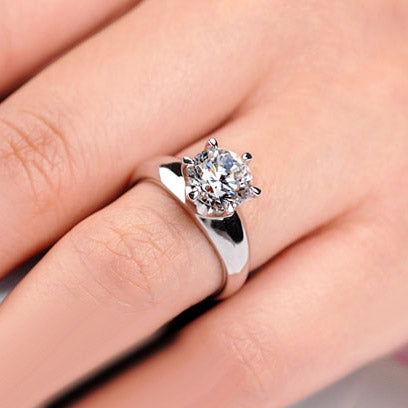 Custom Engraved Gold Diamond Engagement Ring for Women