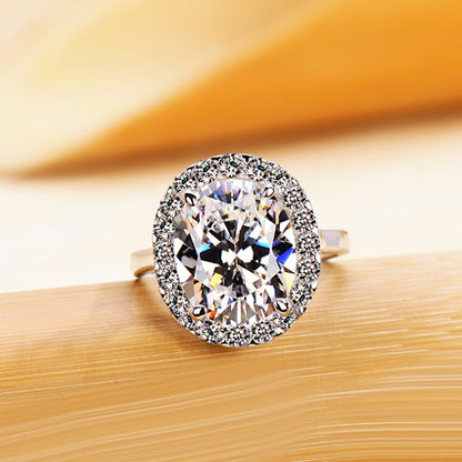 5 Carats Oval Cut Diamond Wedding Ring for Women