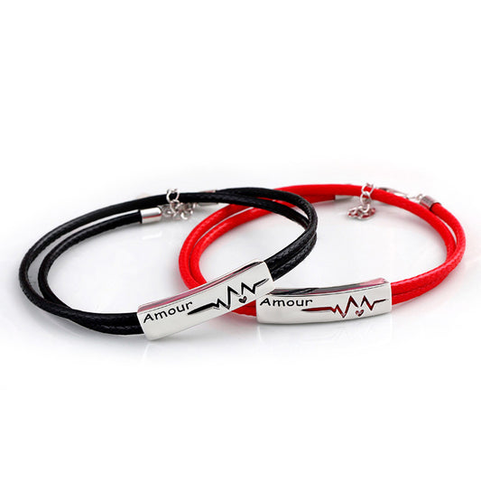 Personalized Amour Couples Love Bracelets Gift for Him and Her