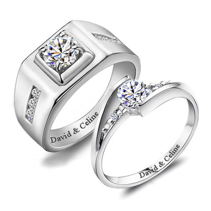 1.3 Carat Diamond Personalized Wedding Bands Set for two