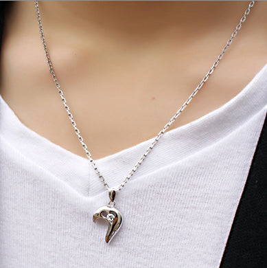 Engraved Magnetic Half Hearts Necklaces for Boyfriend and Girlfriend