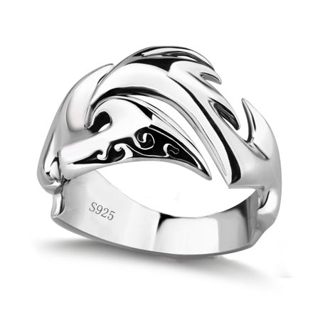 Unique Sterling Silver Wedding Ring for Him with Custom Engraving