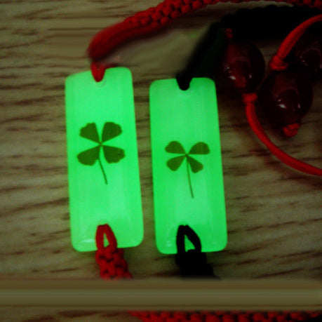 Glow in Dark 4 Leaf Clover Friendship Bracelets Set