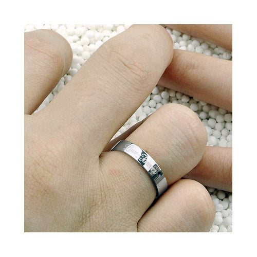 Customized Engraved Promise Ring for Men Sterling Silver 3.5mm