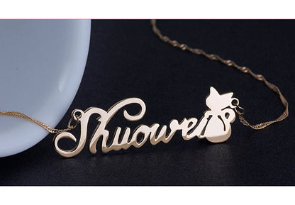 Cat Customize Name Necklace Birthday Gift for Her